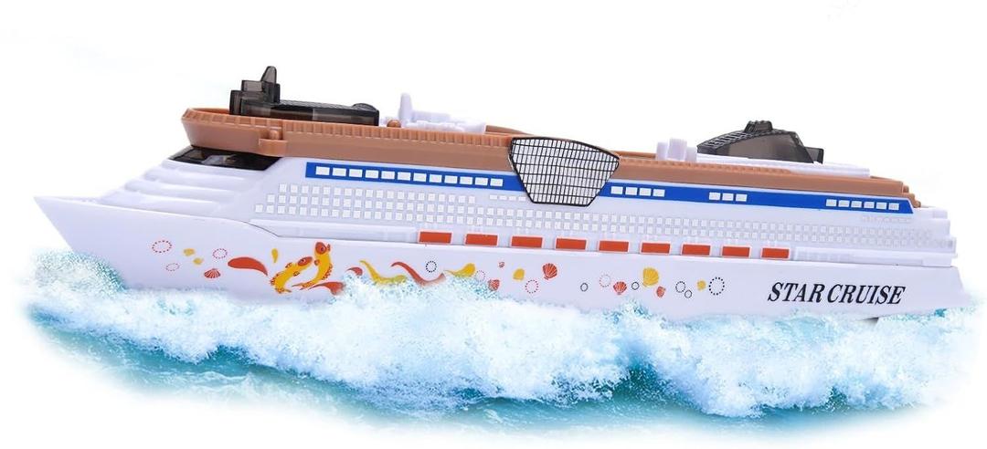 Crelloci 1PCS Aircraft Carrier Toy Cruise Ship with Lights and Sounds, Model Aircraft Carrier Navy Ship, Nautical Decorations Ocean Theme Party Supplies for Boys Gift Age 3-8 Collection