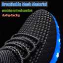 Light Up Shoes for Women Men, Unisex USB Charging LED Shoes Adult Halloween Mesh Upper Glowing Luminous Trainers Dancing Flashing Sneakers (13 Women/11.5 Men, Black)