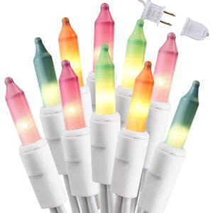 Brizled Easter Lights, 150 Count 34.8ft Incandescent Pastel String Lights, Connectable Outdoor Easter Light String, 120V UL Certified Plug-in Pastel Light for Easter, Indoor, Bedroom Decor, White Wire