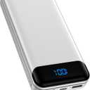 Portable Charger Power Bank 40000mAh Powerbank PD 30W and QC 4.0 Fast Charging External Battery Pack with USB-C LED 3 Outputs & 2 Inputs Portable Charging for iPhone 15 14 13 (White)