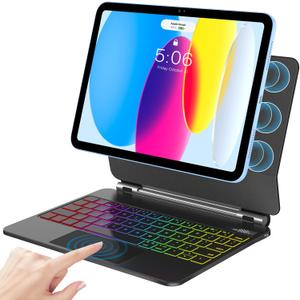 COO Keyboard Case for iPad 11th (A16, 2025) & 10th Gen 10.9" (2022)Floating Cantilever Stand with Multi-Touch TrackpadBacklit Magic Keyboards for iPad A16 Case with Keyboard 11th/10th Gen (Black)