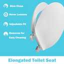 5311012.020 Elongated Toilet Seat Replacement for American Standard Traditional Slow Close Toilet Seat Replacement Parts, Soft Close Toilet Bowl Seat Cover and Lid, White