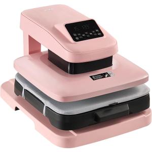 VEVOR Auto Heat Press Machine, 15 x 15 inch, T-Shirt Press Machine with Auto Release and Adjustable Pressure, Digital Display, Rapid Heating, for Sublimation, Vinyl, Heat Transfer Projects, Pink