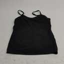 Hanes Women's Cami with Built-in Shelf Bra, Stretch Cotton Camisole, Adjustable Straps (Medium, Black -1 Pack)
