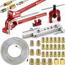 smseace 26Pack 3/16 Inch Brake line kit Include 25 FT Zinc-Plated Brake Lines with Fitting(16pcs Fittings,2pcs Union+4pcs Nut) Brake line Bender,Single Flare Tool,Cutter 3/16 Inch Brake line kit (Silver)