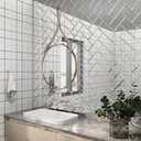 Peel and Stick Mirror Tiles, 3x6 Inch Beveled Mirror Subway Tiles for Kitchen Backsplash Bathroom Wall 40 Pcs
