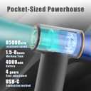 Handheld Portable Turbo Fan, 85000RPM Super High-speed Fan with 4-speed, 4000mAh, USB-C Rechargeable Personal Battery Operated, Mini Small Pocket Design for Travel/Outdoor/Vacation/Concert/Gift, Grey