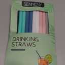 Senneny Set of 12 Silicone Drinking Straws for 30oz and 20oz - Reusable Silicone Straws BPA Free Extra Long with Cleaning Brushes- 12 Straight- 8mm diameter