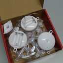 [Timer] Christmas Window Decorations, 3 Pack Snowflake Christmas Window Lights with Suction Cup, Hanging LED Battery Operated Xmas Lights Indoor Outdoor Xmas Tree Fireplace Home Party Decor - While (White)