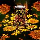 Sunflower Gifts Solar Lanterns Outdoor Waterproof Garden Decor Patio Decor, Hanging Solar Lanterns for Yard Porch Decor Outdoor, Gifts for Women, Gardening Gifts for Mom Birthday