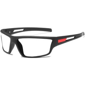 willochra full lens Safety Glasses with Readers Wrap Around Sport Magnifying Blue Light Blocking Reading Goggles for Men (1.0 Diopters, Black Red)