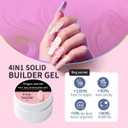 Solid Builder Gel for Nails, Non-Sticky Hand Hard Gel for Nails Nail Extension Gel Nail Art Salon Home Non-Sticky Hand (4 colors set c)