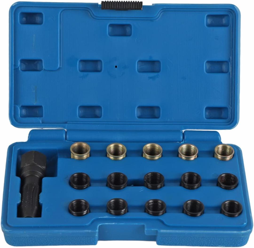 Spark Plug Thread Repair Kit, M16 x 1.25 Screw Tap Portable Carbon Steel Rethread Kit, M14x1.25 Spark Plug Thread Repair Tool Spark Plug Thread Repair Kit, M16 x 1.25 Screw Tap Portable Carbon Steel Rethread Kit, M14x1.25 Spark Plug Thread Repair Tool