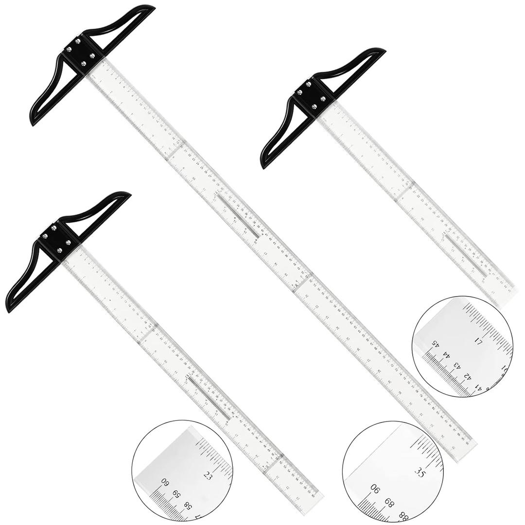 LEIFIDE 3 Pcs Acrylic T Square Ruler Multi Sized T Square Traditional Acrylic Graduated in Inch and Metric Detachable Ruler Measuring Scale for Art Framing and Drafting LEIFIDE 3 Pcs Acrylic T Square Ruler Multi Sized T Square Traditional Acrylic Graduated in Inch and Metric Detachable Ruler Measuring Scale for Art Framing and Drafting
