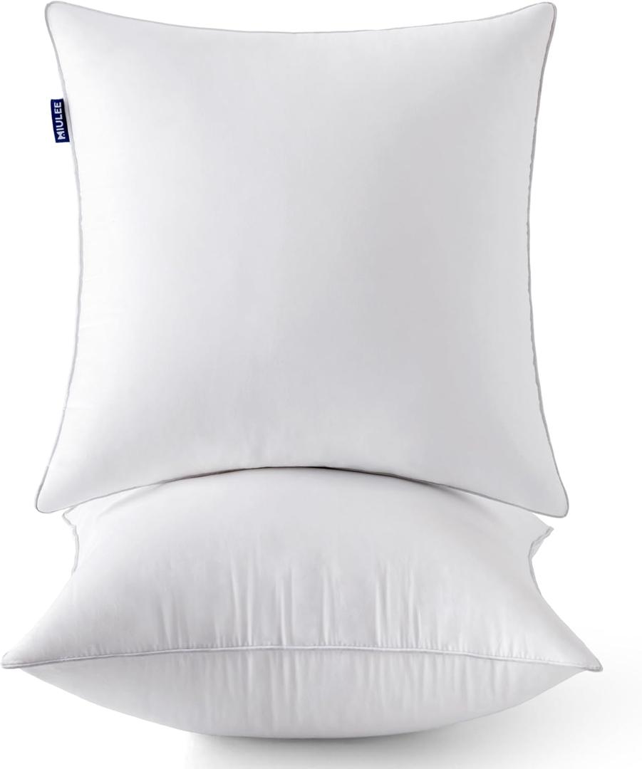 MIULEE 20 x 20 Pillow Inserts (Set of 2) -Throw Pillows for Couch Sofa with 100% Cotton Covers
