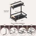 ADBIU Under Sink Organizer, 2 Pack 2 Tier Expandable Height (13.2" - 17.2") Pull out Kitchen Bathroom Cabinet Organizers and Storage Shelf