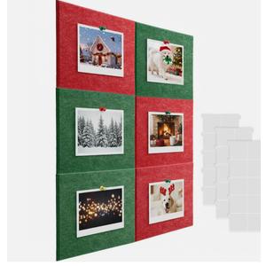 Pangda 6 Pcs Christmas Cork Boards 24" x 36" Red Green Felt Wall Tiles with Glue Christmas Wall Bulletin Board Tiles Decor Message Memos Photo Display Boards for Xmas Home Office Classroom School