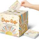 Teling 51 Pieces Diaper Raffle Tickets with Card Box Baby Shower Decorations Baby Shower Holder Box for Girl Boy Diaper Raffle Party(Here Comes the Son)