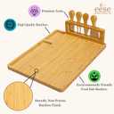 Eese Charcuterie Board Set- Bamboo Charcuterie Boards 14x11 Inch Serving Tray with Cheese Knife Set, Deep Groove Cheese Board & Utensil Holder, Cheese Tray Gift for Entertaining, Wine Nights & Parties