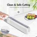 Aluminum Foil & Plastic Wrap Dispenser with Cutter - Easy One-Hand Operation, Space-Saving Kitchen Organizer for Worktops & Cabinets, Magnetic Cling Film Dispenser - Fits 12" Rolls, Gray, 14.70*2.90*2.40 IN