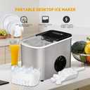 38lbs Per Day Countertop Ice Maker, 9 Ice Cubes in 3.5 Minutes, Self-Cleaning Portable Ice Machine with 2 Bullet Sizes for Kitchen, Camping, RV, and Party