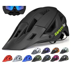 Safuty1st Bike Helmet for Adults - Lightweight Mountain Bike Helmet with Visor, Impact-Resistant Cycling Helmet for Men Women, Adjustable Dial Fit for Mountain Biking & E-Bike Riding, Large: 22.8"-24.0" (58-61cm)