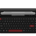 Ajazz AF84 Wireless Membrane Silent Typewriter Keyboard, Bluetooth/2.4G Dual-Mode Connection, Cute Retro Aesthetic Design with Integrated Stand for Tablet, Phone, PC and Win/Mac/Android Black