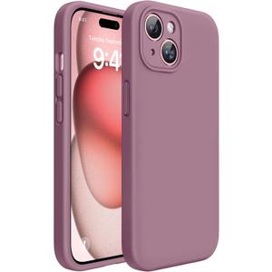 Miracase Compatible with iPhone 15 Case, [Soft Anti-Scratch Microfiber Lining], Liquid Silicone Case Gel Rubber Shockproof Drop Protection Phone Case for iPhone 15, Blackcurrant