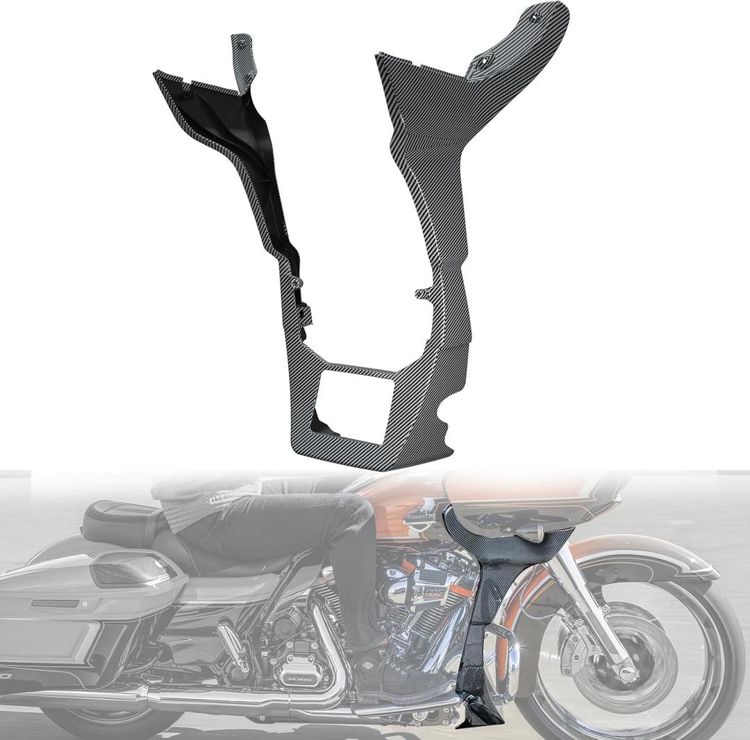 Fairings Spoiler Covers for Road Glide, Side Protector Cover Fairing Spoilers w/Extended Airing Chin Spoilers Kit Fit for Harley Road Glide 2017-2023 Accessories (Carbon Fiber Pattern)