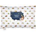 Toddler Pillow with Pillowcase - 13x18 My Little Dreamy Kids Travel Bed Pillows for Sleeping, Organic Cotton Small Pillowcase, Soft & Breathable, Machine Washable, Toddlers 2-5 years old(Construction)