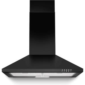 SNDOAS Range Hood 24 inch, 450 CFM Black Range Hood Wall Mount, Ducted/Ductless Convertible Kitchen Vent Hood, Chimney-Style Hood Vents for Kitchen with 3-speed, Push Button & Mesh Filters