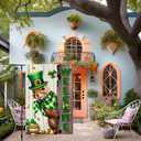 3 x Spring St Patricks Day Garden Flag 12x18inch Double Sided Burlap The Squirrel Lucky Shamrock Garden Flags Happy St. Patrick's Day For Outdoor Yard Patio Lawn Decor,Green Hat with Clovers Gold Coin Pot Welcome Outside Decorations Banner (RMQ88)