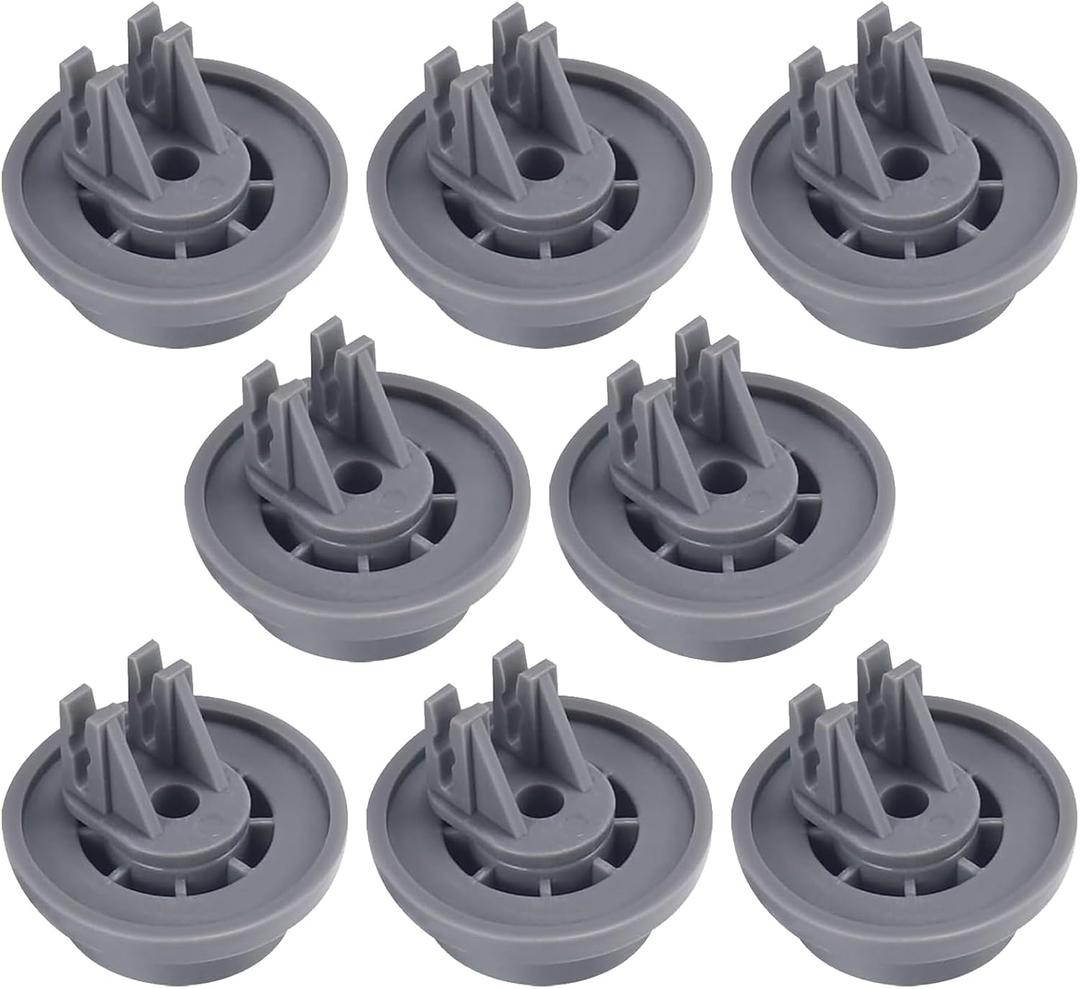 8 Pack DD66-00023A Dishwasher Wheels Lower Upper Rack Roller Replacement Compatible with Samsung Dishwashers Replaces 2002711, PS4222532 AP4342187 EAP4222532