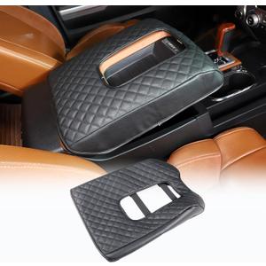 CHEAYAR Center Console Armrest Cover Kit,Console Armrest Cushion Automotive Customized Console Armrest Cushion, Fit for Toyota Tundra 2014-2020 Accessory Organizer Protector (Plaid - All Black)