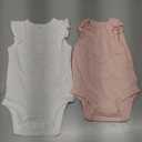 Amazon Essentials x Sofia Grainge Baby Girls' Cotton Ruffle Sleeve Bodysuit with Embroidered Detail, Pack of 2 (3-6 Months, Light Pink/White)