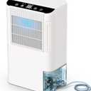 Dehumidifiers for Home, 2000 Sq.Ft Small Dehumidifier with 3.3ft Drain Hose, 2.5L Tank, Timer Sleep Mode, Portable Dehumidifier for Basement, Bedroom, Bathroom (Pearl White)