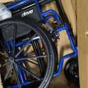 Drive Medical Blue Streak Lightweight Wheelchair - Portable Folding Mobility Aid - Swing-Away Footrests - Desk Arms - Durable Steel Frame - Easy Transport & Storage - 18-Inch Seat