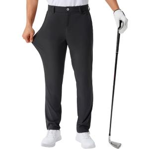 QPNGRP Men's Golf Pants 32" Inseam Lightweight Stretch Work Dress Pants, 38Wx30L