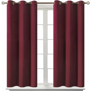 BGment Blackout Curtains for Bedroom - Grommet Thermal Insulated Room Darkening Curtains for Living Room, Set of 2 Panels (38 x 54 Inch, Burgundy)
