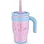 KXIAOCHEN Toddler Tumbler With Straw Spill Proof 14 Oz, Kids Tumbler With Handle Insulated Stainless Steel BPA-Free Keeps Drinks Cold up to 24 Hrs for Travel Cup Holders Outdoors, Green Powder Fruit