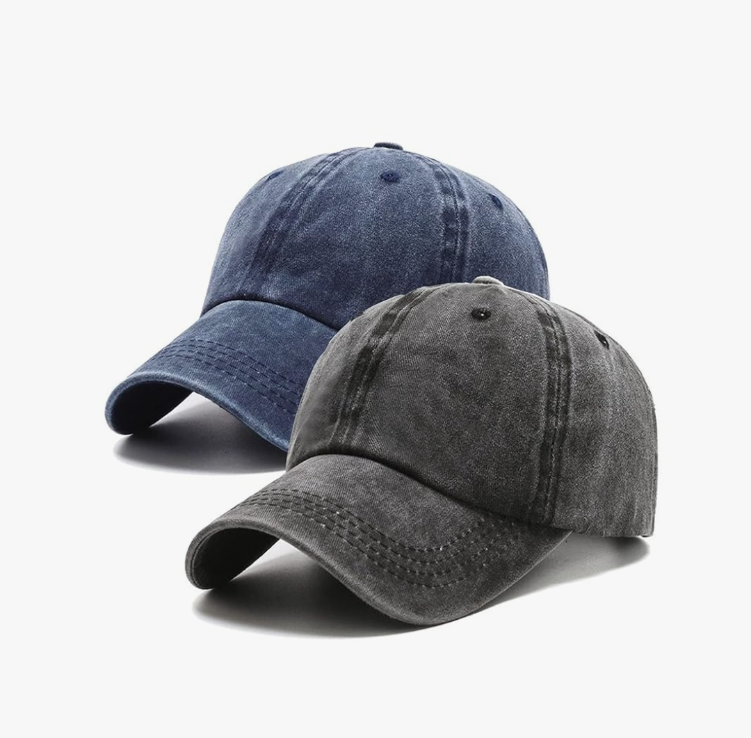 PFFY 2 Packs Vintage Washed Distressed Baseball Cap Golf Dad Hat for Men Women