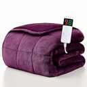 Homemate Heated Weighted Blanket for Adults - 50"x60" 12lbs Electric Throw Fast Heating Heavy Blanket 1/ 2/ 4/ 6/ 8 Hour Auto Off 10 Heat Levels Over-Heat Protection Comfortable Flannel Sherpa