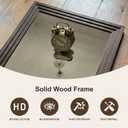 Wood Framed Mirrors for Wall, Brown Bathroom Vanity Mirror for Over Sink 24 x 36, Rustic Wall Mirror for Bathroom Sink Hallway Entryway Bedroom Living Room Farmhouse Boho Style