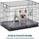 PELZIN Stoutwool Indestructible Dog Bed - Fluffy Chew Proof Dog Crate Pad - Tough Kennel Pad for Aggressive Chewers - Washable, Ideal for Small Breeds & Fits 24-Inch Crate - 23"x16", Charcoal