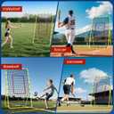 7x4 FT Volleyball Rebounder Net, Lacrosse Rebounder,5-Angle Adjustable Rebounder Net,for Setting, Spiking, Serving– Durable & Portable with Travel Bag(Green)
