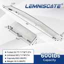 Aluminum Motorcycle Ramps & Loading Ramps for Pickup Trucks - Tri-Fold Lightweight Design for Dirt Bikes, Lawn Mowers, ATVs, 600 lb Capacity, 89"*11", 1PC, Silver