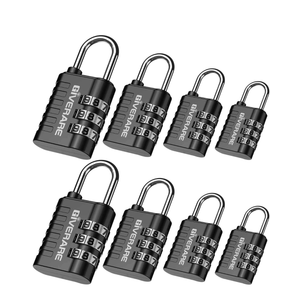 GIVERARE 8 Pack Combination Lock, 3-Digit Padlock Keyless, Resettable Luggage Locks for Backpack, Gym & School & Employee Locker, Weatherproof Travel Lock for Fence, Backyard Gate, Hasp, Case-Black Set of 9