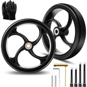 2 PCS 7-Inch Walker Replacement Wheelchair Wheels - Eco-Friendly Rubber Material, Wear-Resistant PU Tires, Anti-Slip, Durable ABS Wheels (7-Inch 2 PCS)