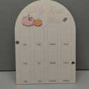 Aukolass My First Year Photo Board Pumpkin Themed Baby's 1st Birthday Picture Frame 12 Months Photos Milestone Keepsake Board, 1st Birthday Party Decorations (Pink, 11.6 * 16.0inch)