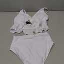 Tempt Me Women Two Piece Swimsuits High Waisted Bikini Set Ruffle Flounce Tummy Control Bottoms Bathing Suit (Small, White)